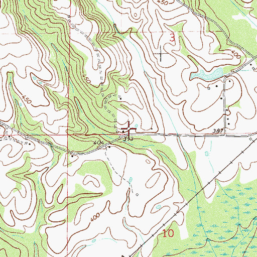 Topographic Map of Colina, AL