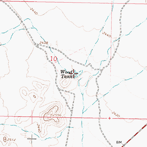Topographic Map of Wood Tank, AZ