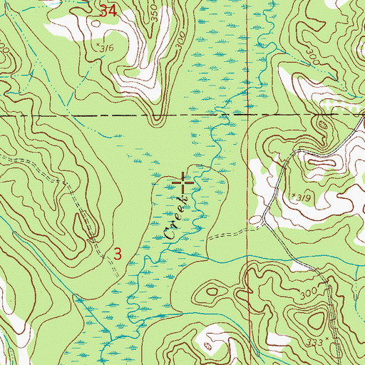 Topographic Map of Dry Creek, AL