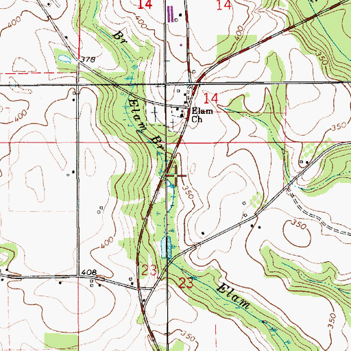 Topographic Map of Elam-Davidson Memorial Cemetery, AL