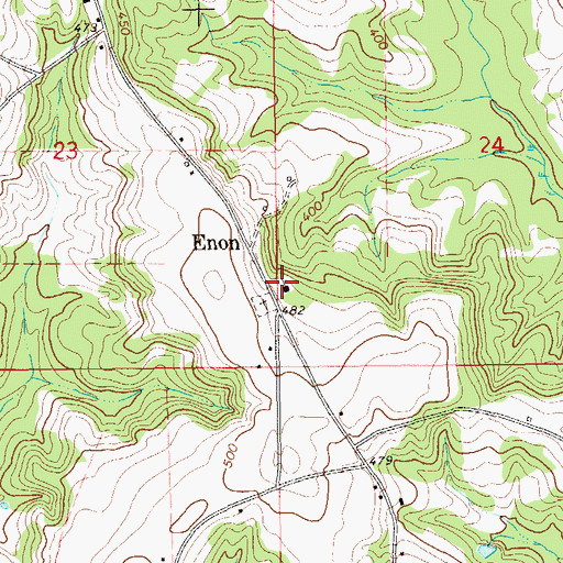 Topographic Map of Enon Church, AL