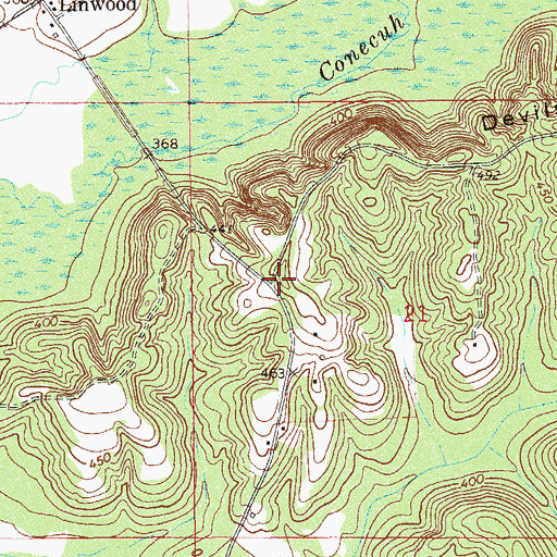 Topographic Map of Ezell, AL