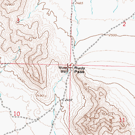 Topographic Map of Wood Well, AZ