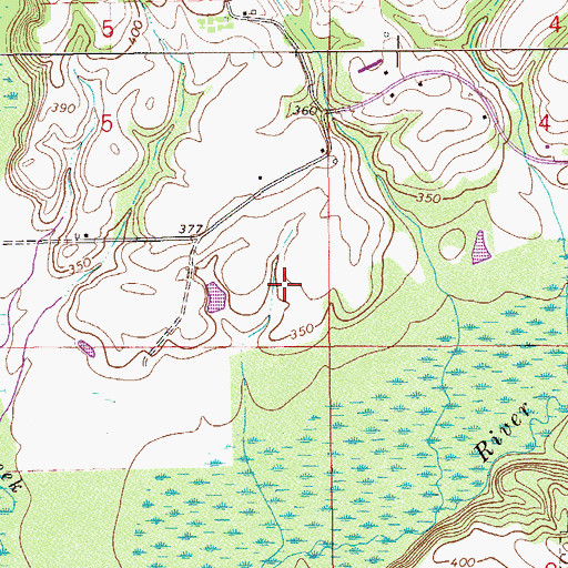 Topographic Map of Faulk Bridge, AL