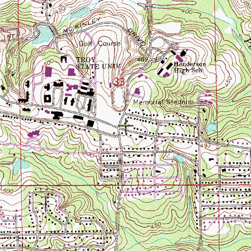 Topographic Map of First Presbyterian Church, AL
