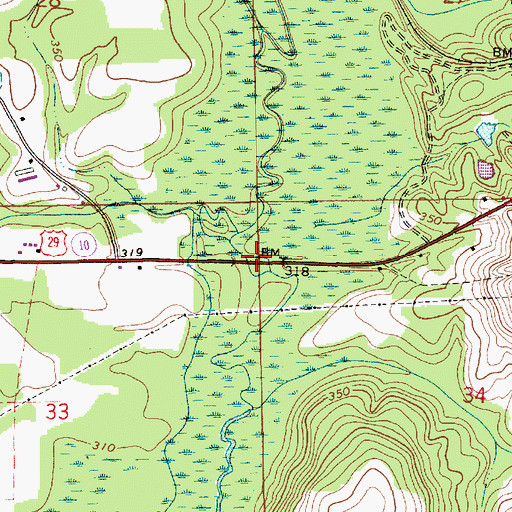 Topographic Map of Fishtrap Bridge, AL