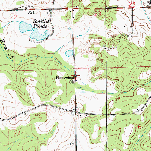 Topographic Map of Fleetwood School (historical), AL
