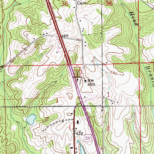 Topographic Map of Friendship Church, AL