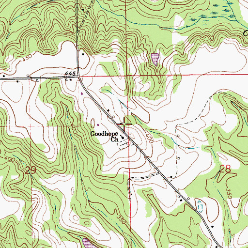 Topographic Map of Good Hope, AL