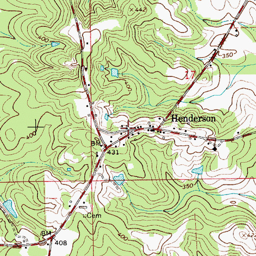 Topographic Map of Henderson Church, AL
