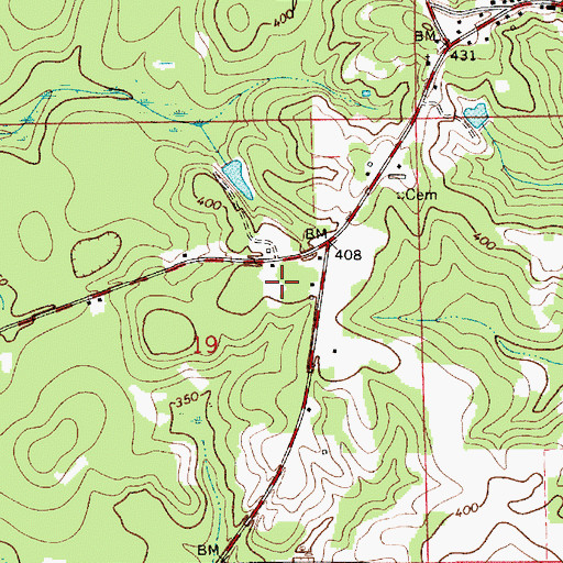 Topographic Map of Henderson Memorial Cemetery, AL