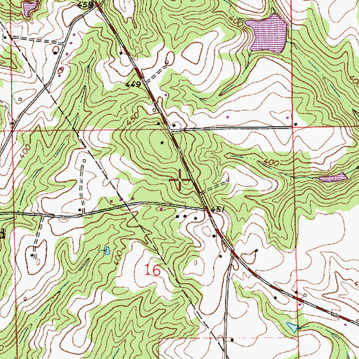 Topographic Map of Lebanon Baptist Church, AL