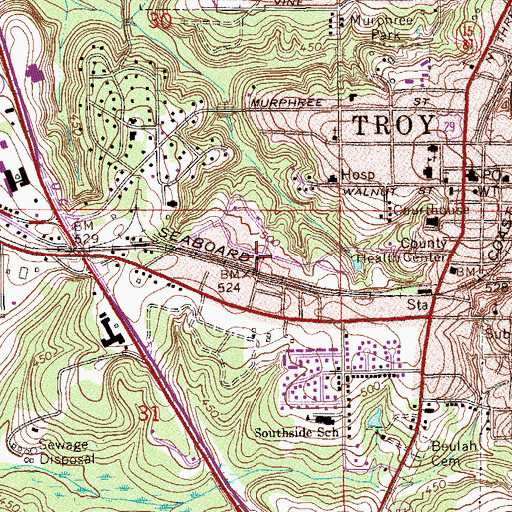 Topographic Map of Lily Baptist church, AL