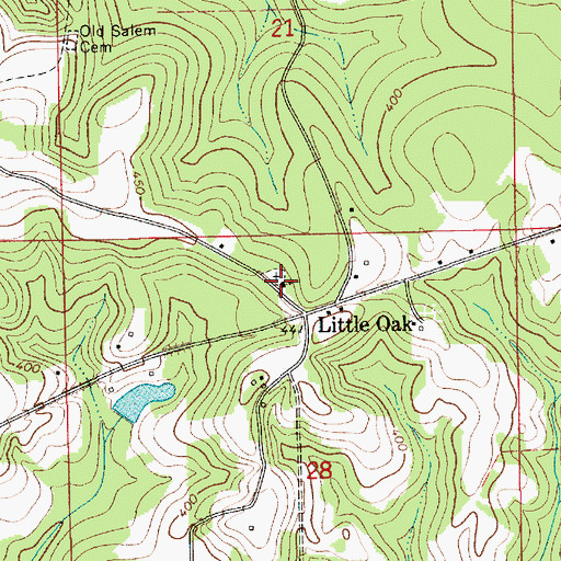 Topographic Map of Little Oak Methodist Church, AL