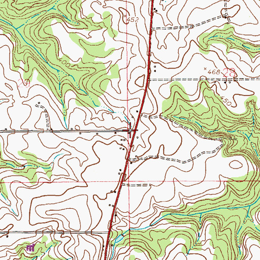 Topographic Map of Mossy Grove Estates, AL