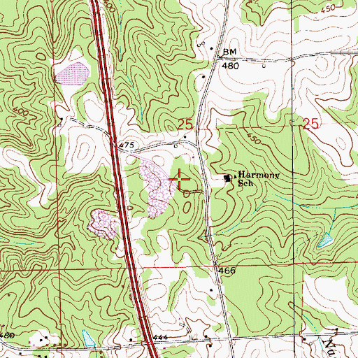 Topographic Map of Mount Gilead Cemetery, AL