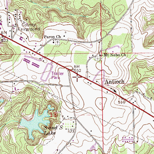 Topographic Map of Oak Grove School (historical), AL