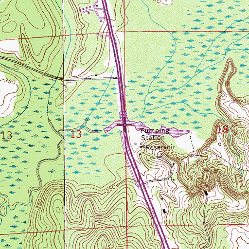 Topographic Map of Orion Bridge, AL