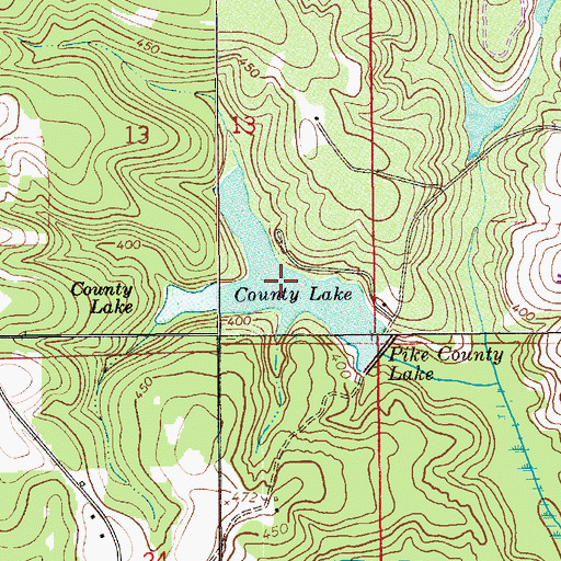 Topographic Map of Pike County Lake, AL