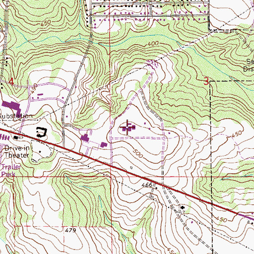 Topographic Map of Pike Liberal Arts School, AL