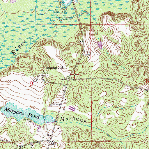 Topographic Map of Pleasant Hill, AL