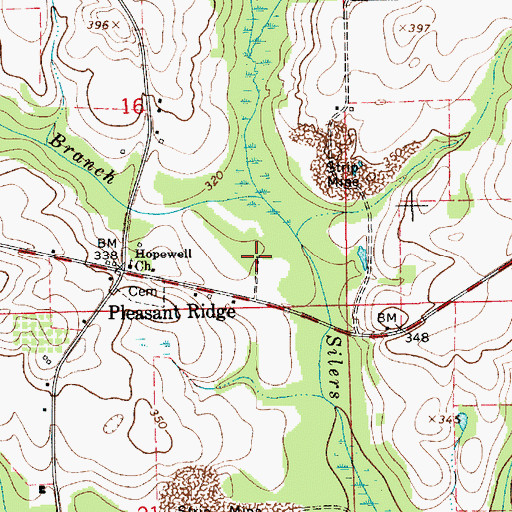 Topographic Map of Pleasant Ridge Church, AL