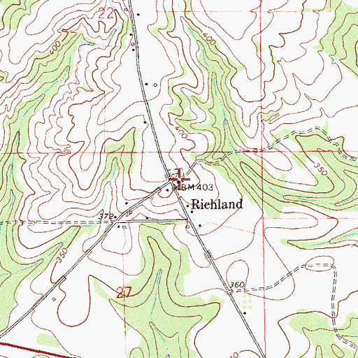 Topographic Map of Richland Baptist Church, AL