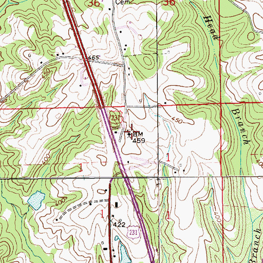 Topographic Map of Saint James Church, AL