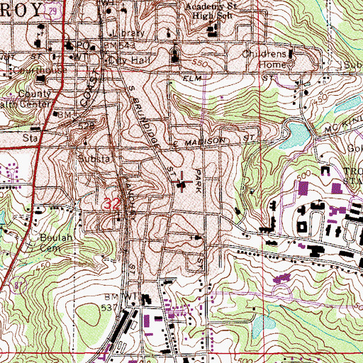 Topographic Map of Southside Baptist Church, AL