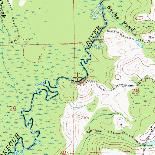 Topographic Map of Speirs Bridge (historical), AL