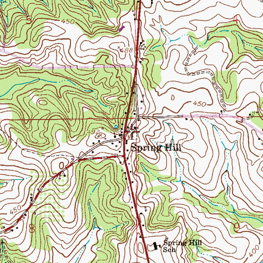 Topographic Map of Spring Hill Cemetery, AL