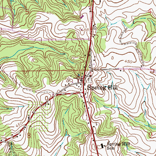 Topographic Map of Spring Hill Church, AL