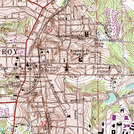 Topographic Map of Troy Junior High School, AL