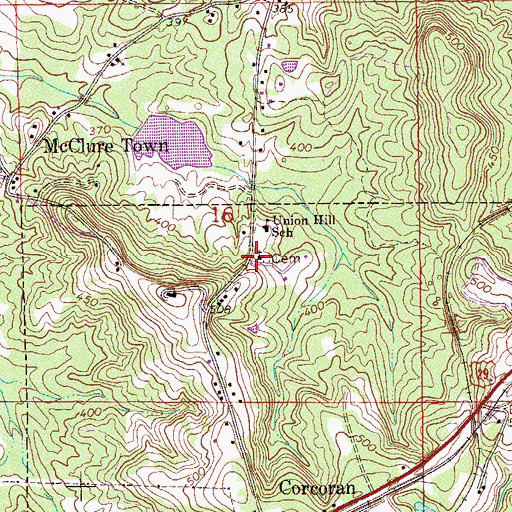 Topographic Map of Union Hill Church, AL