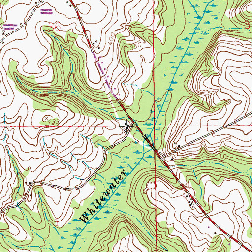 Topographic Map of Whitewater Church, AL
