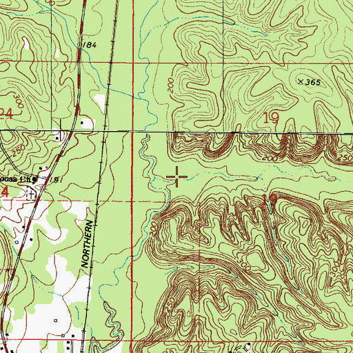 Topographic Map of Bear Creek, AL