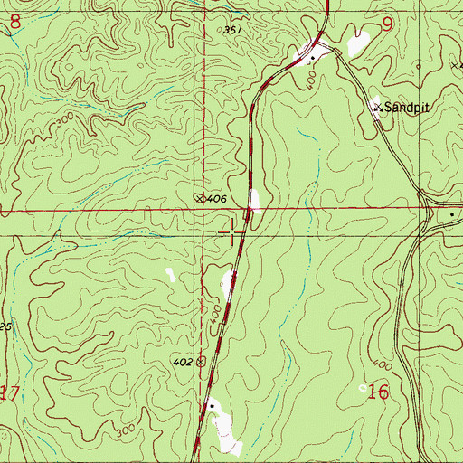 Topographic Map of Bergamot (historical), AL