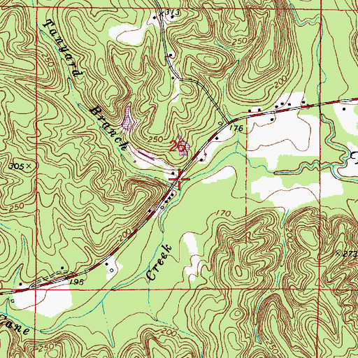 Topographic Map of Brightwater, AL
