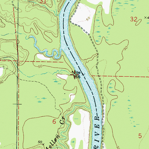 Topographic Map of Browns Landing (historical), AL