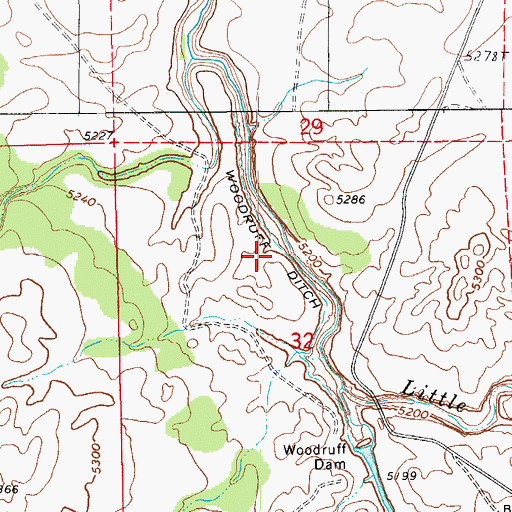 Topographic Map of Woodruff Ditch, AZ