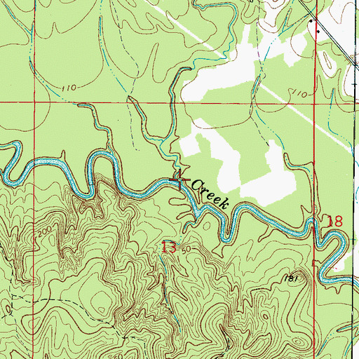 Topographic Map of Burnam Branch, AL