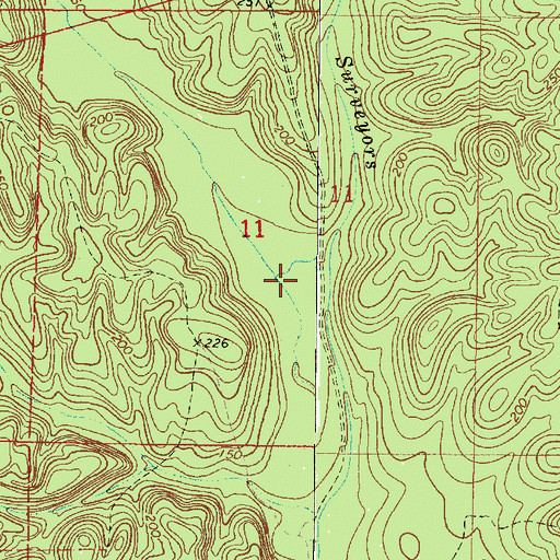 Topographic Map of Butterfly Branch, AL