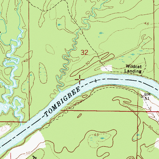 Topographic Map of Buttonwood Branch, AL