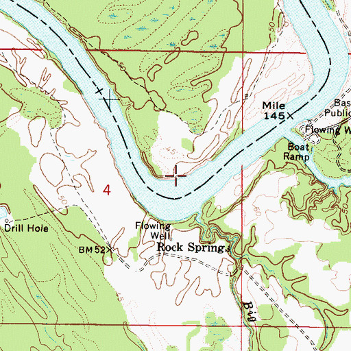 Topographic Map of Cade Bend Landing (historical), AL