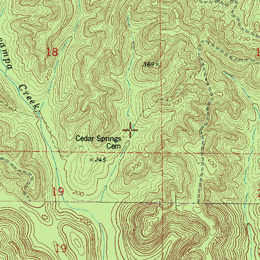 Topographic Map of Cedar Spring School (historical), AL