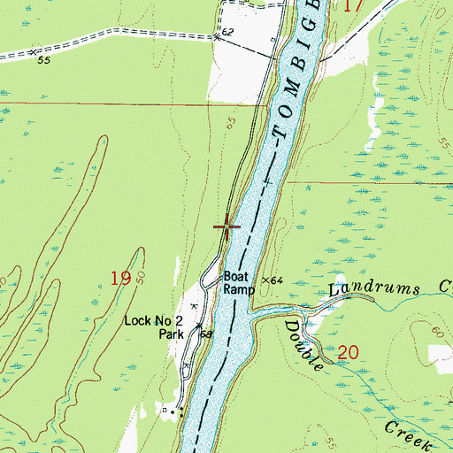 Topographic Map of Cherokee (historical), AL