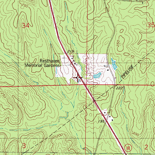 Topographic Map of Choctaw County Saddle Club, AL
