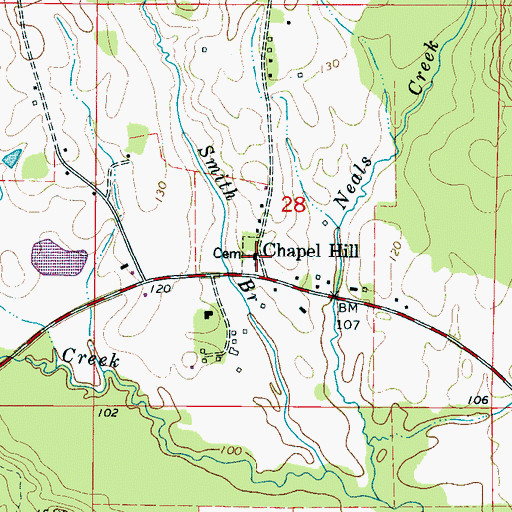 Topographic Map of Christopher Chapel United Methodist Church, AL