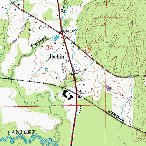 Topographic Map of Clear Creek Baptist Church, AL