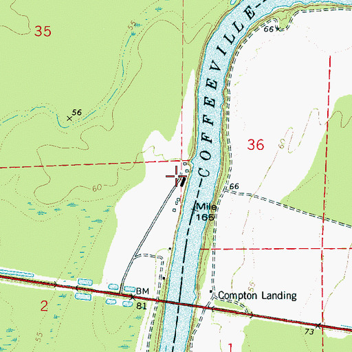 Topographic Map of Compton (historical), AL
